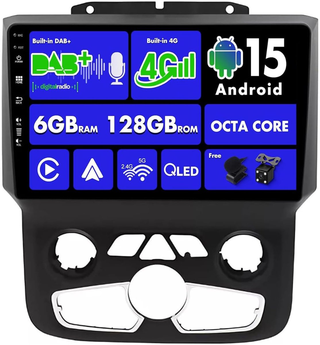 SXAUTO【Built-in 4G DAB】Android 15-6G+128G IPS Car Radio for DODGE RAM 1500 2500 5500 (2013-2019) - ShopVlot