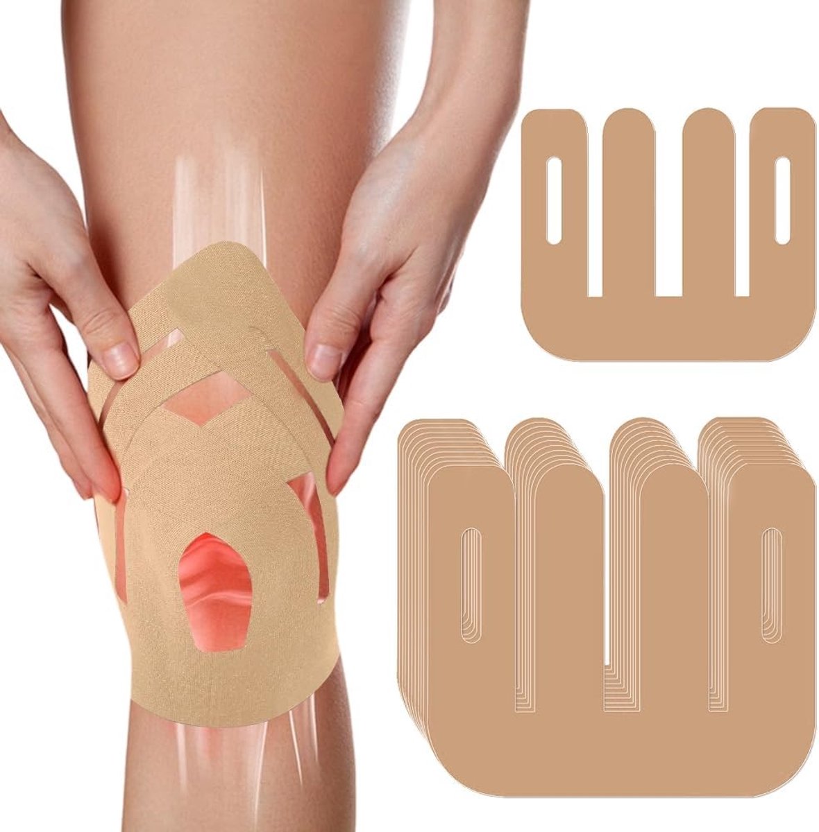 Voorgesneden sporttape - 12 stuks bruin, ideaal voor blessures, ondersteuning en stabiliteit