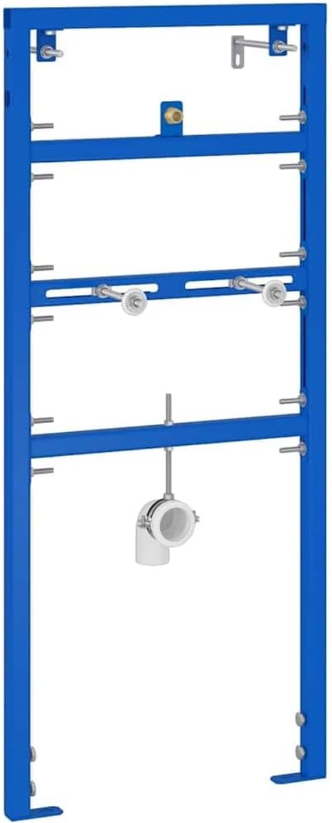 Wandsteun van staal, in hoogte verstelbare badsteun 112-135 cm, montagebeugel voor badkamer, blauw