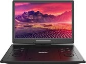 15,7 inch Draagbare dvd-speler met 14,1 inch HD draaibaar scherm, 6 uur oplaadbare batterij, ondersteuning voor Sync TV, USB, SD-kaart en meerdere schijfformaten, dubbele luidspreker