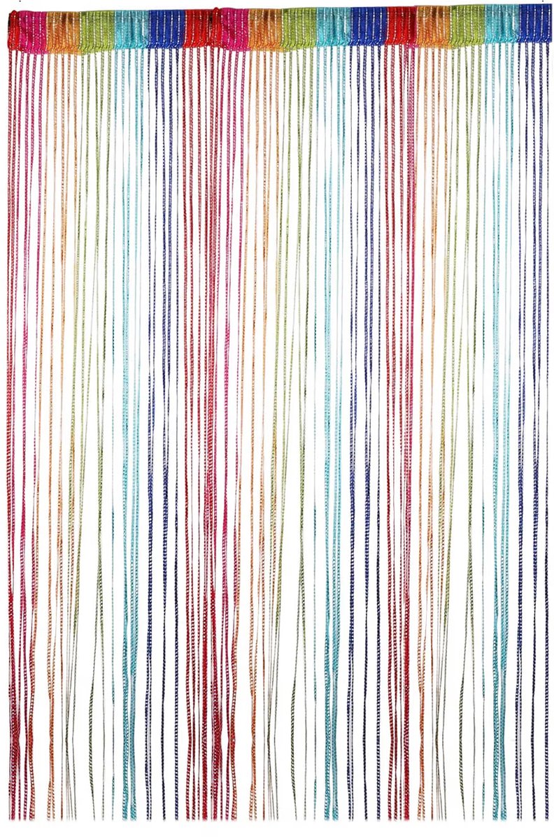Deurgordijn - Vliegengordijn - 200 x 100 cm - Kralengordijn - Siergordijn - Polyester - Kralen gordijn deur string gordijnen - Voor deuropening, binnen decoratie - Huis en decoratie - Raamdecoratie - Voor deuren en ramen - Kleurrijk