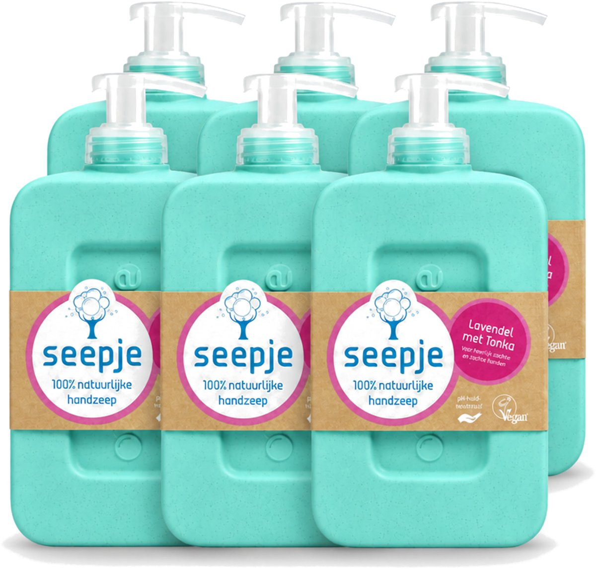 6 x Seepje - Handzeep - Zachte Geur - Lavendel met Tonka - 300 ml - Voordeelverpakking - 6 stuks