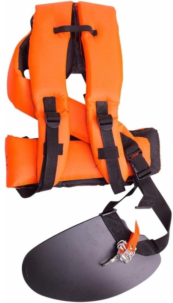 Schouderriem voor rugzak - Draagriem voor bosmaaier - Voor tuinonderhoud - Versterkt - gevoerd - 820 g - Zwart oranje