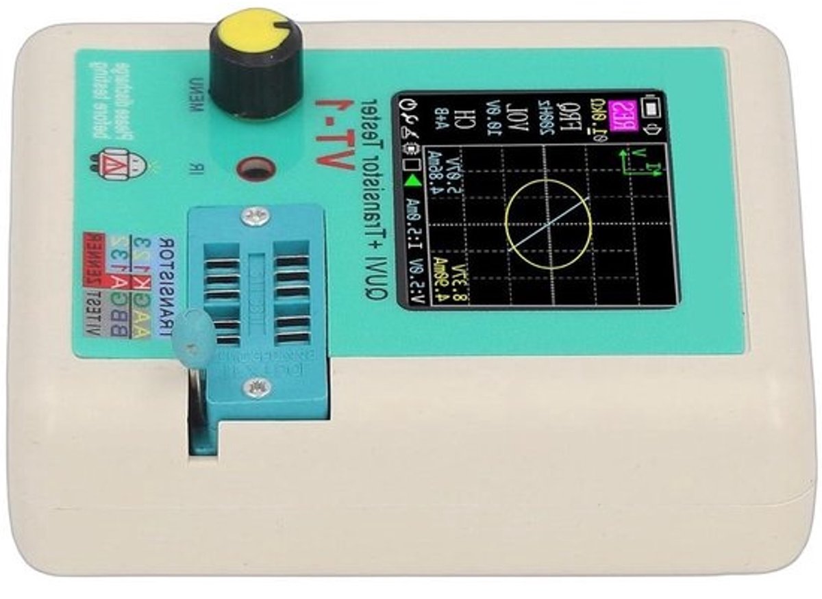 VI Curve Tester - Transistortester - Voor printplaatreparatie - Met infrarooddecoderingsfunctie - Resolutie 01 V - Grijs