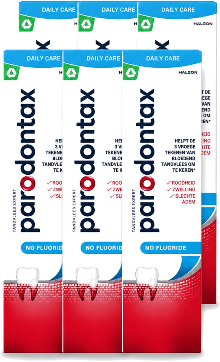 6 x Parodontax – Tandpasta – Zonder Fluoride – 75 ml - Voordeelverpakking - 6 stuks