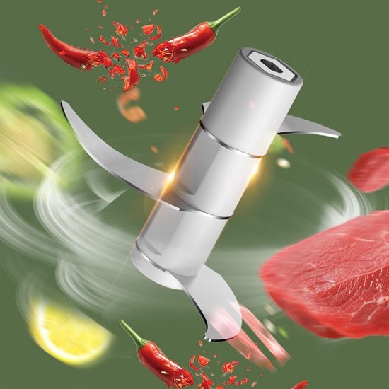 Mini-hakmolen - elektrisch - draagbaar - oplaadbaar via USB - 250 ml - voor het hakken van knoflook - chili - uien - vlees — afbeelding 3