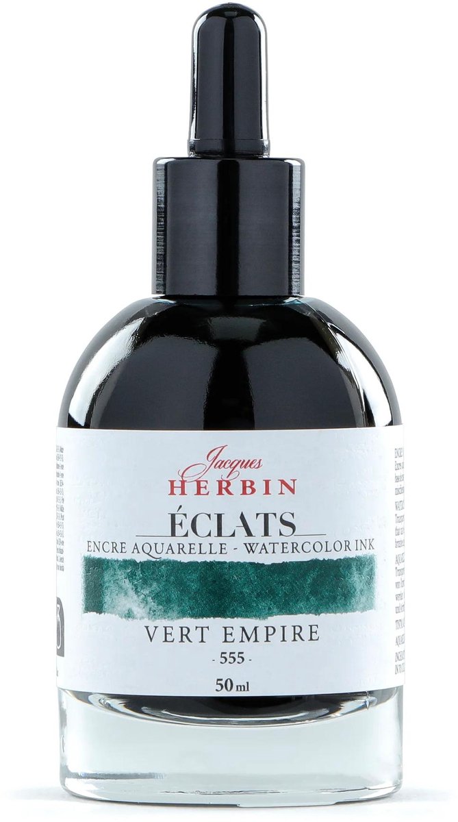 Jacques Herbin Éclats – Aquarel Inkt – Vloeibare Aquarelverf – Keizer Groen – 555 – 50 ml