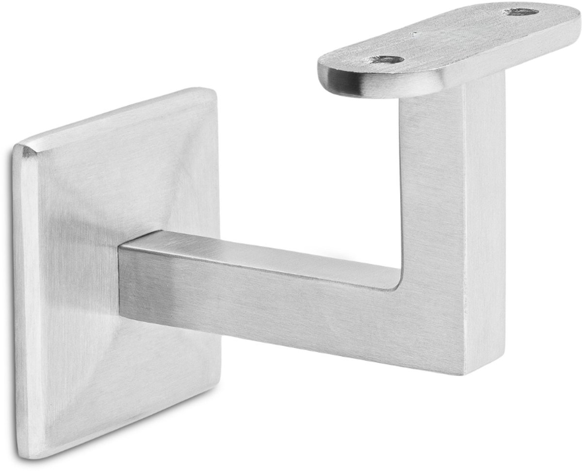RVS trapleuninghouder - Leuningdrager RVS Model L – Vlak zadel – Blinde bevestiging (incl. bevestigingsmateriaal)