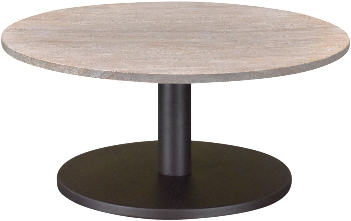 AVH-Collectie Lido lounge tafel 60x60x30 cm terre polystone travertine Bruin / Terre, Wit