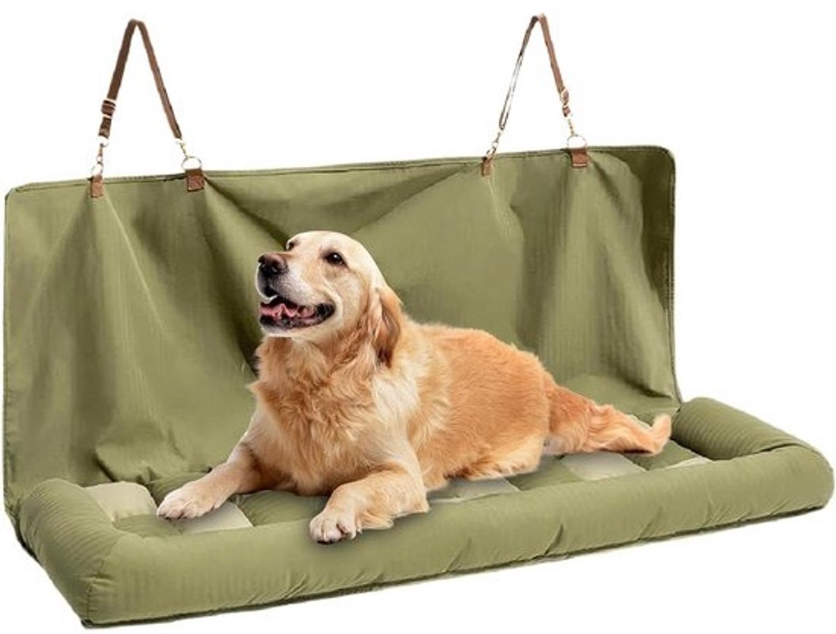 Autostoel voor honden - Reisbed voor huisdieren - Veilig reizen - Waterdichte bescherming - 42 x 22 x 19 cm - Groen