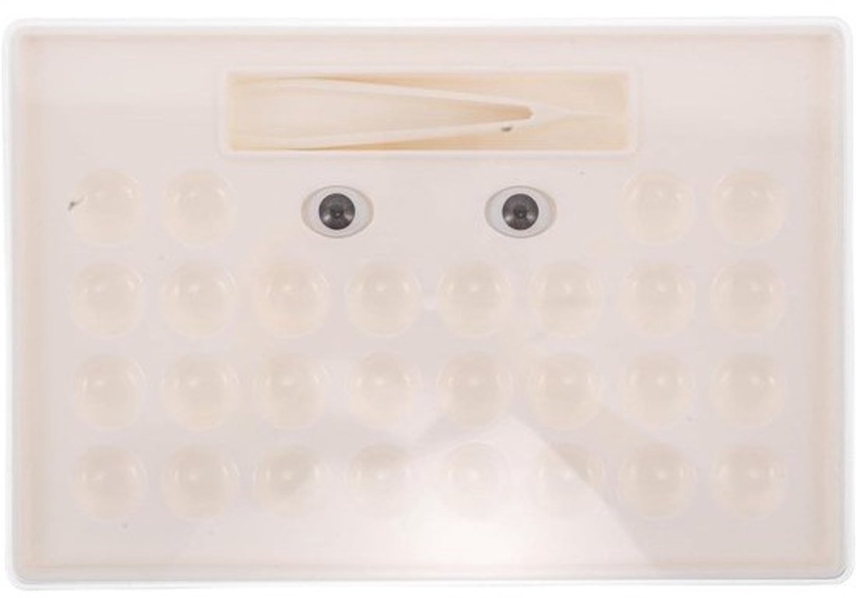Vitrinekast voor lensdisplay - opbergdoos voor gekleurde lenzen - voor sorteren en beschermen - meerdere vakken - 27x18x2 cm - beige