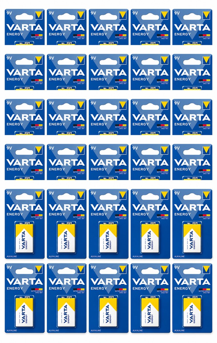 Varta Energy Alkaline Batterijen 9 Volt - 50 stuks