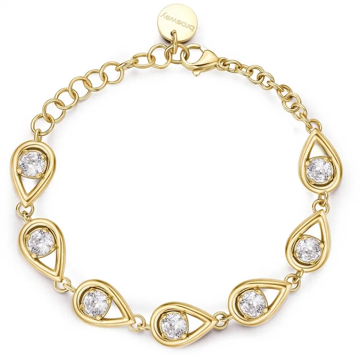 BROSWAY BROSWAY GOLD-PLATED BRACELET WITH CUBIC ZIRCONIA RIBBON BBN38