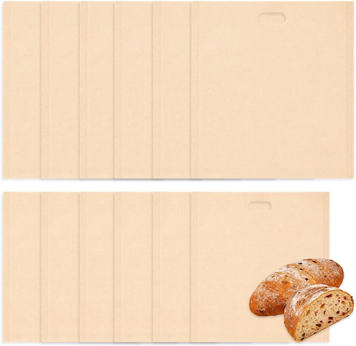 12 stuks herbruikbare broodroosterzakken van 16 × 16,5 cm/17 × 19 cm - ShopVlot