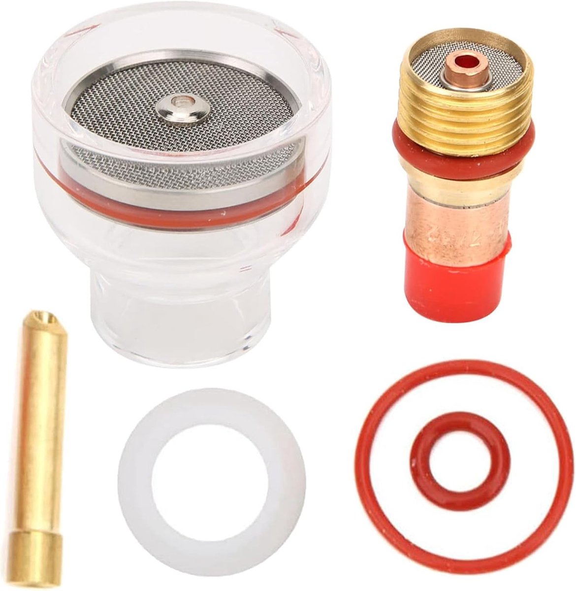 6 Pcs Flashlight Set for WP-17/18/26, Tig Torch Gas Lens, Collet Body, Transparent Glass Cup, Argon Bow Welding - ShopVlot