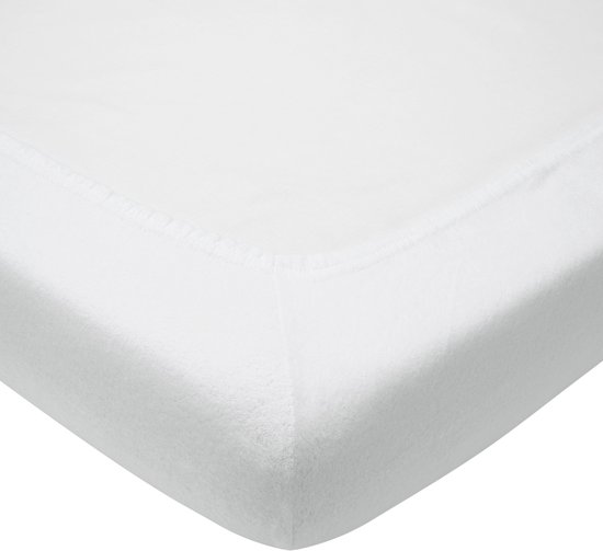 Wit Meyco molton stretch hoeslaken.