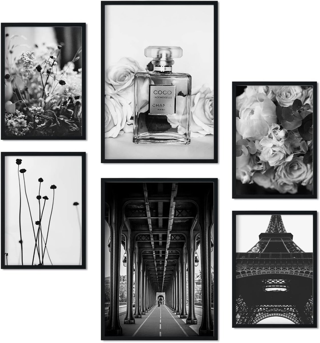 Nacnic - 6 Black and White Paris Posters - Minimalist and Elegant Photo Art Print - Modern Decorative Posters - ShopVlot
