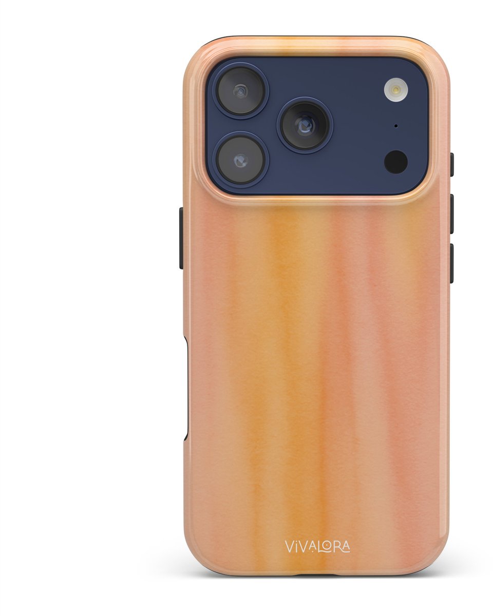 VivaLora Tough Telefoonhoesje iPhone 17 Pro met MagSafe - Sunset Glow Print - 2-in-1 Phone Case - Hard Case & Siliconen Back - Extra Bescherming - Shockproof - Ombre Effect - Roze/Oranje