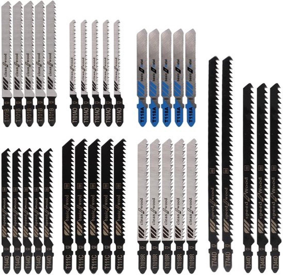 Dailygoods - set van 35 decoupeerzaagbladen - geschikt voor hout en metaal