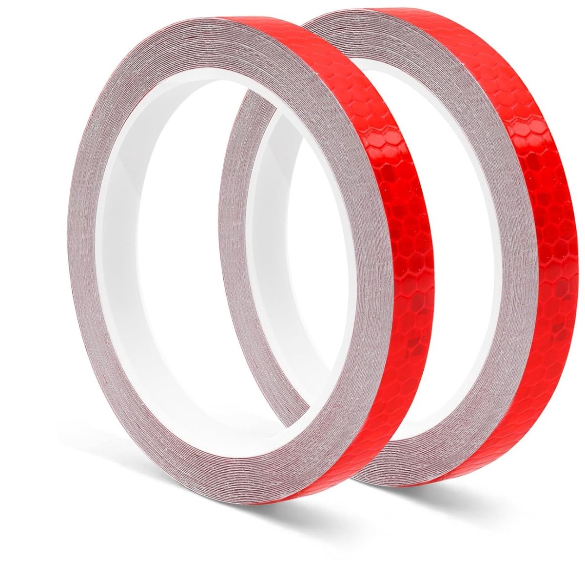 Reflecterende Tape 1cm x 8m Fluorescerend en Waterdicht voor Buitengebruik, Ideaal voor Auto Stickers, Fietsen en Helmen, Rood