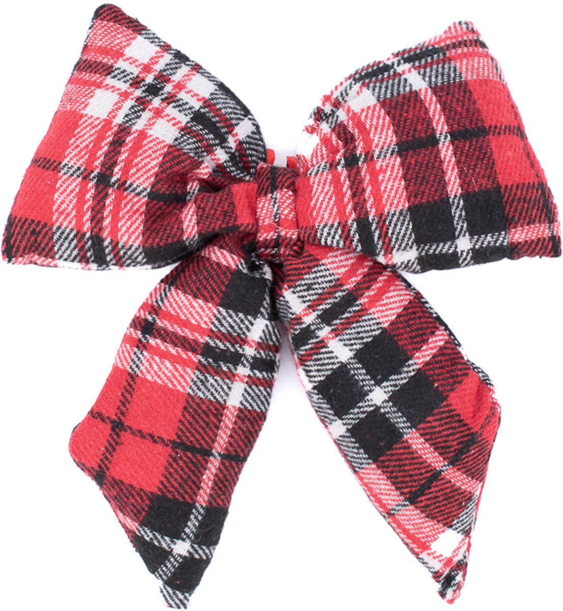 Decoratiestrik Schotse ruit - rood - 19 x 18 cm