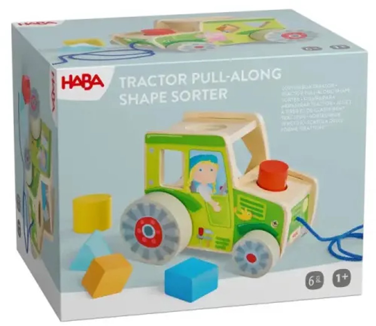 HABA Nachziehspielzeug Zieh-Sortierbox Traktor