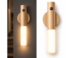 Cheqo® Nachtlamp met Bewegingssensor - Draadloze Wandlamp Binnen - Oplaadbare LED Lamp - Warm Wit Licht - Nachtlampje met Magneet - Sensorlamp - Zaklamp - Draagbare Lamp - USB Oplaadbaar - Noodverlichting voor Slaapkamer en Hal