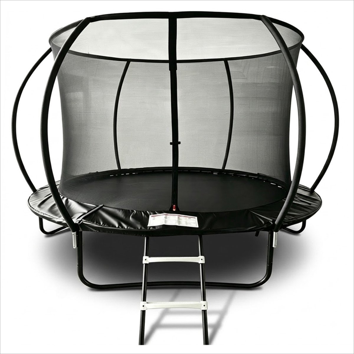 Trampoline met Veiligheidsnet - Ø 244 cm / Ø 8 FT - Incl. Beschermrand & 3 reserveveren gratis - Inclusief Gratis Trap - Extra Veilig - Max. 150 kg - UV- en Weerbestendig - Voor Kinderen en Volwassenen - Zwart
