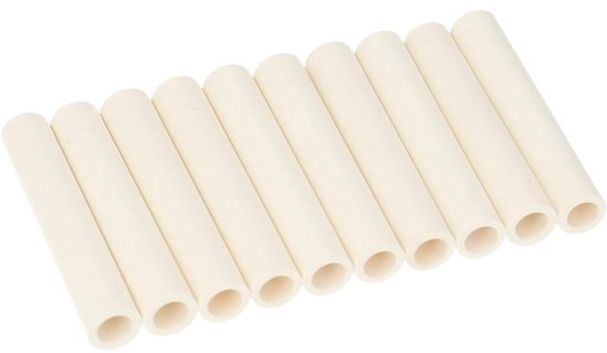 Set kunststofhulzen - Afstandhouders - Voor bouwmodellen en reparaties - Temperatuurbestendig tot 95 °C - 55 mm lang - Wit