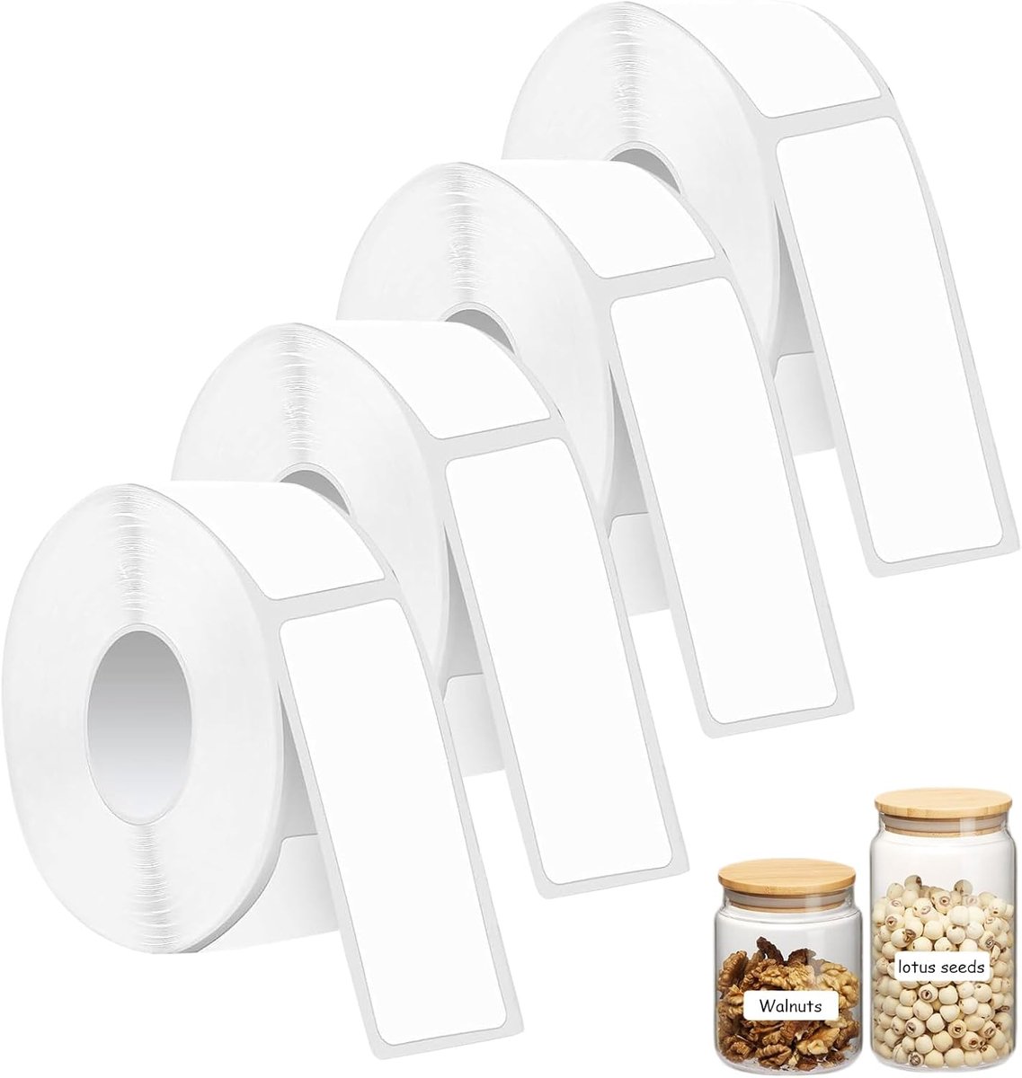 4x Waterdichte Zelfklevende Etiketten 12x40mm voor Thermo Printer, Duurzaam & Helder - ShopVlot