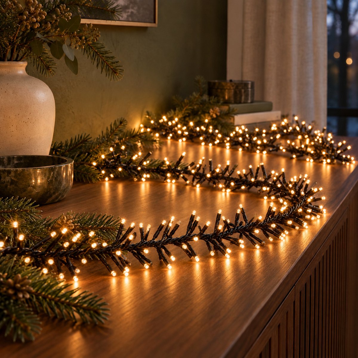 EasyMart Clusterverlichting 768 LED - Kerstverlichting - Kerstboomverlichting Extra Warm Wit - Voor Binnen en Buiten - Timer - 8 Lichtfuncties met Geheugen - IP44 - 5,5 m Verlicht + 3 m Aanloopsnoer - 8,5 m Totale Lengte - Kerstdecoratie – foto 7