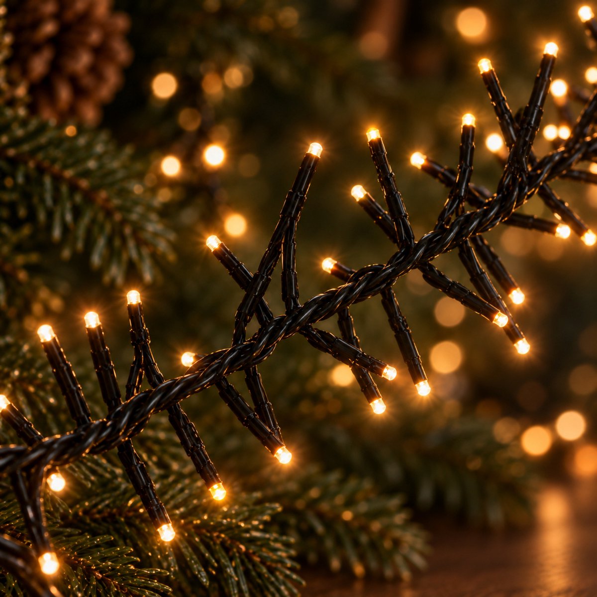 EasyMart Clusterverlichting 768 LED - Kerstverlichting - Kerstboomverlichting Extra Warm Wit - Voor Binnen en Buiten - Timer - 8 Lichtfuncties met Geheugen - IP44 - 5,5 m Verlicht + 3 m Aanloopsnoer - 8,5 m Totale Lengte - Kerstdecoratie – foto 3
