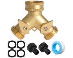 2-weg Ventiel Waterverdeler, RoseFlower 3/4" Messing Schroefdraad Kraan Tuinslangen Splitser Connectoren Slangverdeler - ShopVlot