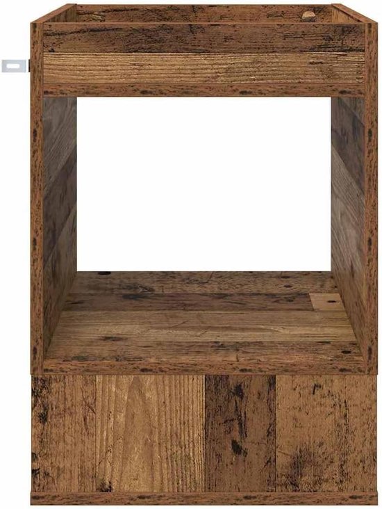 Bijzettafel voor woonkamer van houtmateriaal met rechthoekige vorm en glad oppervlak, bijzettafel voor moderne inrichting met royale legplank — afbeelding 3