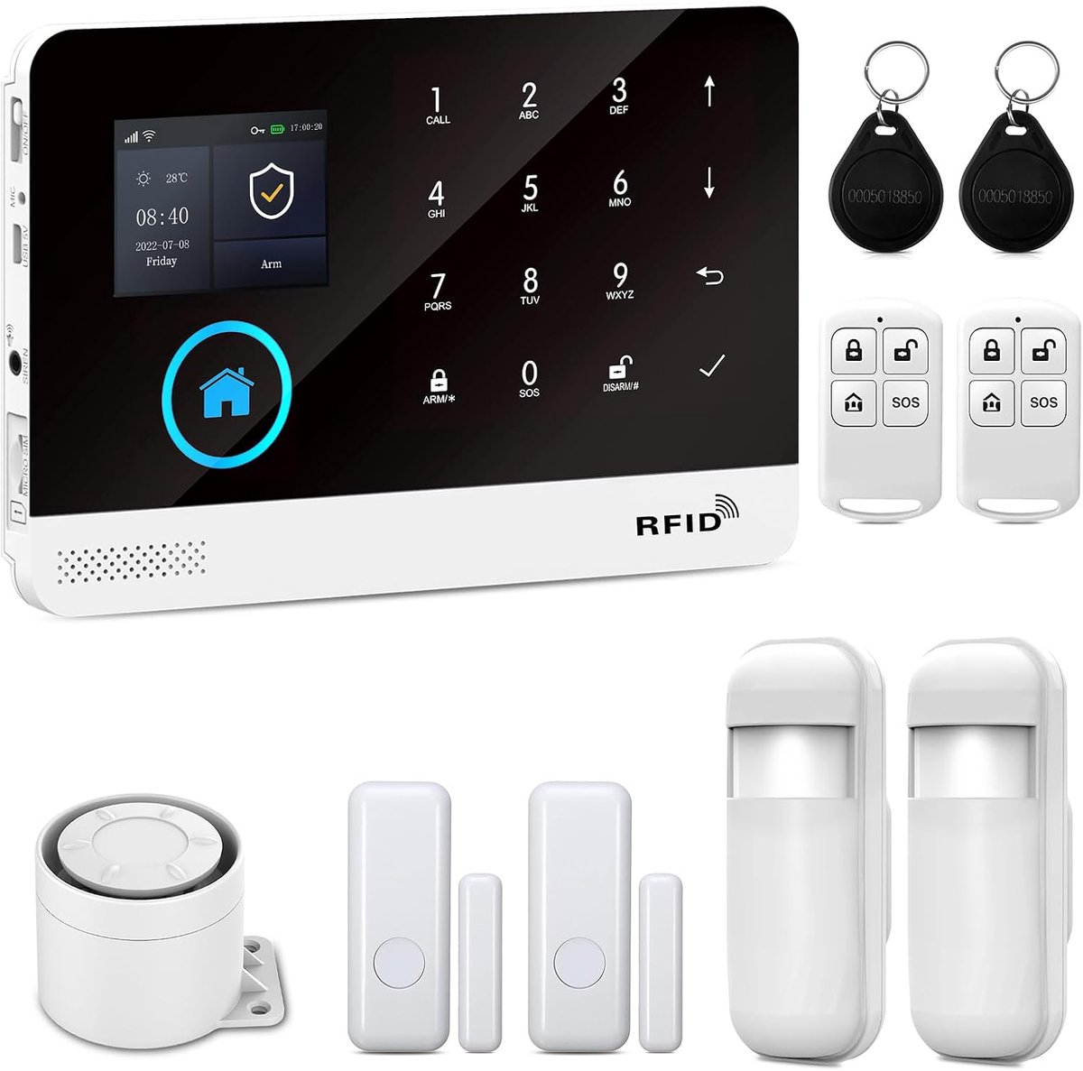 Home Alarm System 4G - Draadloos met App-notificatie - 10-delige set met sensoren - ShopVlot