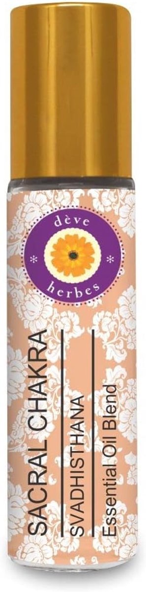 Deve Herbes Sacral Chakra Oil (Svadhitana) Ideal for meditation, cleansing, yoga, chakra alignment, relaxation - ShopVlot