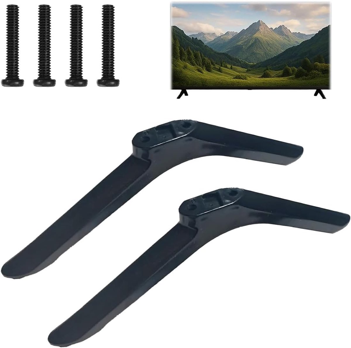 Universele tv-standaard – tv-standaard voor platte en gebogen schermen van 32 tot 65 inch, stabiele stalen basis met - ShopVlot