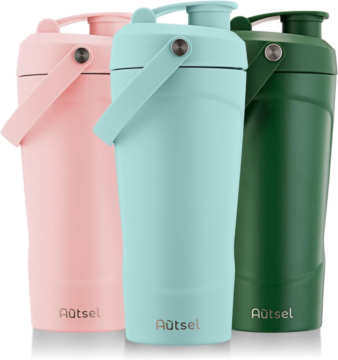 Protein shaker 750 ml - roestvrijstalen fles - geïsoleerd - houdt drank langer koud - ShopVlot