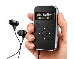 MP3 Speler Digitale Radio - DAB/DAB+ en FM-radio - Draagbare Sportradio - 20 Voorkeurzenders, Klok en Alarm - Zwart Grijs