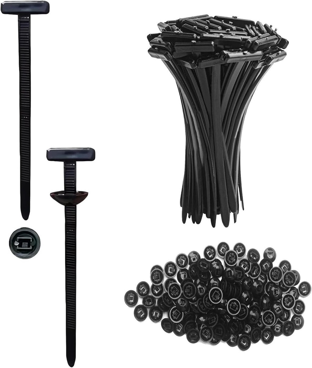 100 Stuks Zwarte Kabelbinders, Multifunctionele Plastic Kabelbinders voor Reparaties en Organisatie, Ideaal voor Kabelbeheer en Bevestigingselementen
