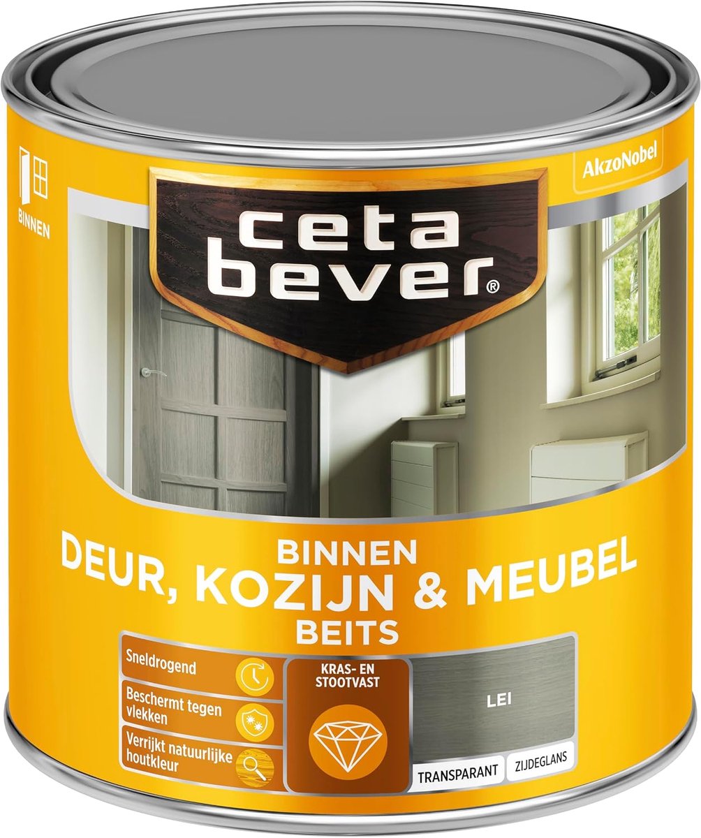 Houtlak 0.25 Liter - Satijn Slate - Kras- en stootvast - Beschermt tegen vlekken - ShopVlot