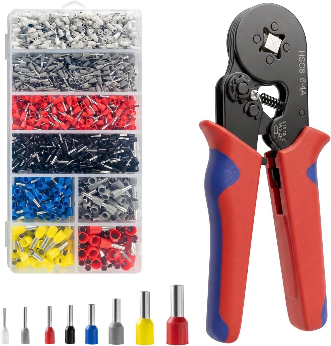 Set van 1800 Ferrules en Krimpingstangen voor Professioneel Gebruik in Elektra en Installaties