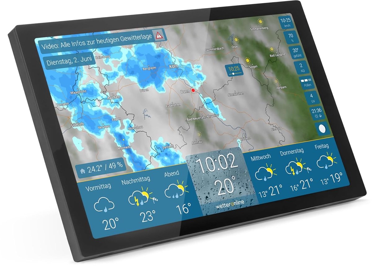 Weerstation met 26.3cm breedte, 17.0cm hoogte en 1.5cm diepte | Industrohome