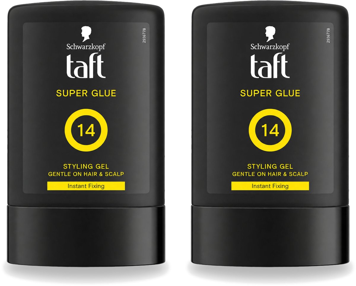 2 x Taft - Super Glue 14 - Styling Gel - Ultieme stevigheid - 300 ml - Voordeelverpakking - 2 stuks