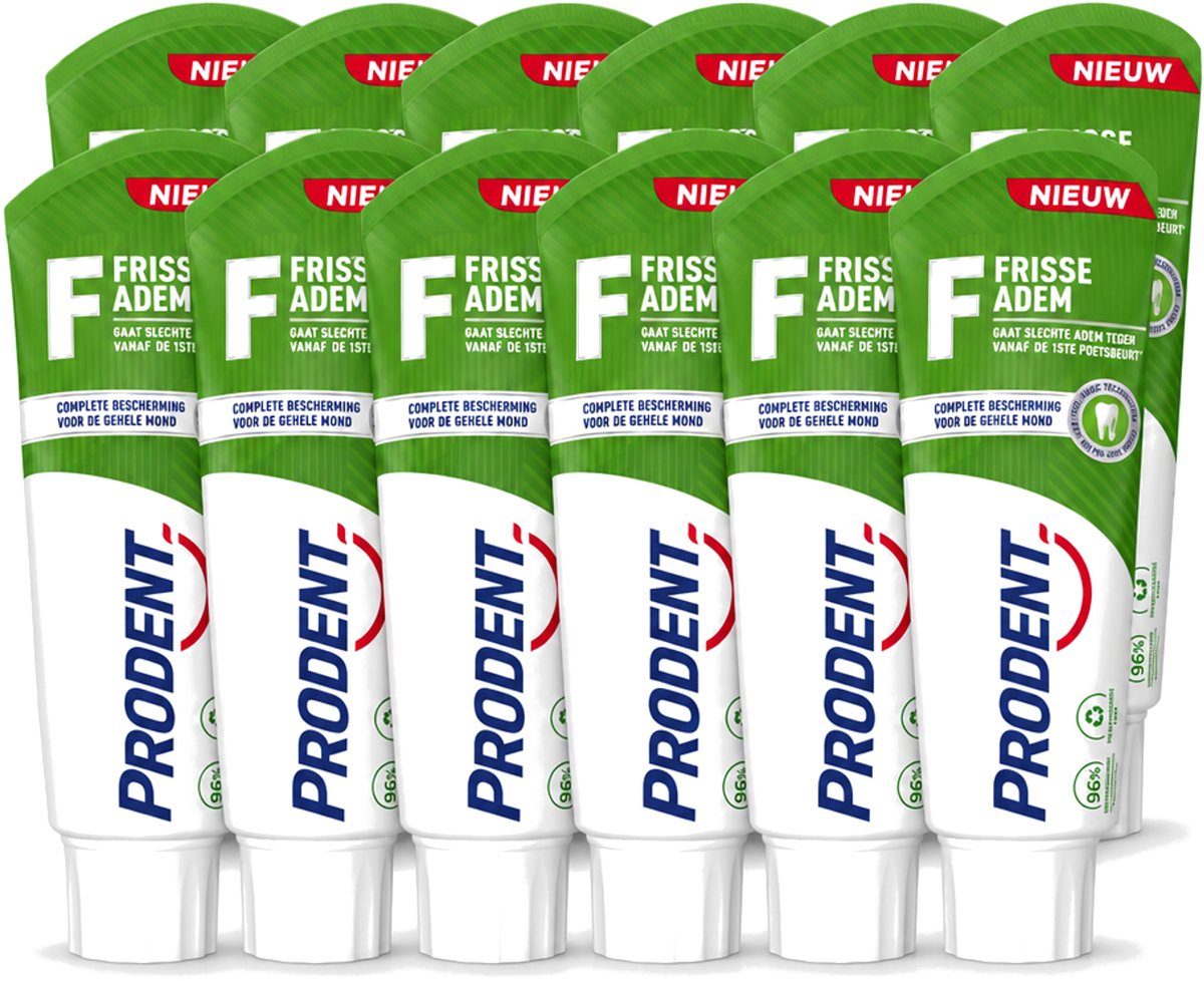 12 x Prodent – Tandpasta – Frisse Adem – Pro-Zinc Technologie - Voordeelverpakking - 12 stuks