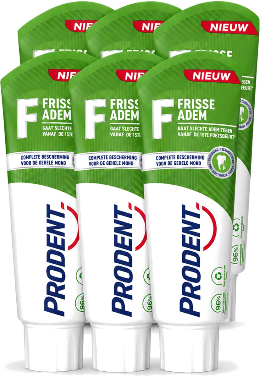 6 x Prodent – Tandpasta – Frisse Adem – Pro-Zinc Technologie - Voordeelverpakking - 6 stuks
