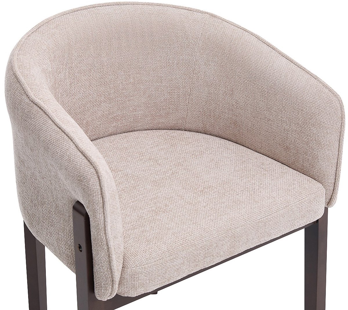Vente-unique Set van 2 stoelen in getextureerd stof en donker natuurlijk rubberhout - Beige - LYLABA