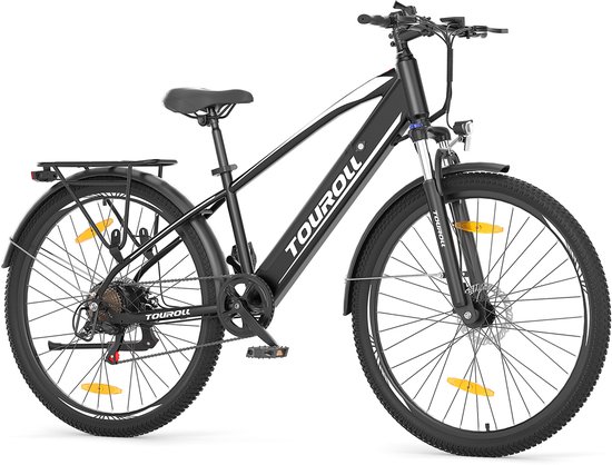 Touroll J1 ST Elektrische Stadsfiets Lage Instap 2026 - 45 Nm Naafmotor - 561,6 Wh Uitneembare Accu - Tot 100 km Actieradius - Shimano 7 Versnellingen - Vergrendelbare Vering - StVZO Verlichting - IPX4 - Zwart — afbeelding 2