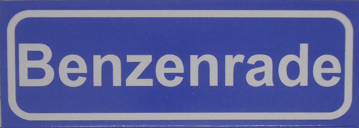 Souv© - koelkast magneet - plaatsnaam bord - kombord - souvenir - koelkastmagneetje - relatiegeschenk Benzenrade