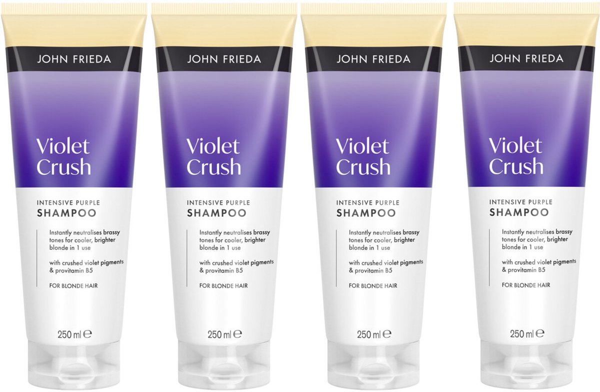John Frieda Violet Crush Intensive Purple Shampoo - 4x 250 ml